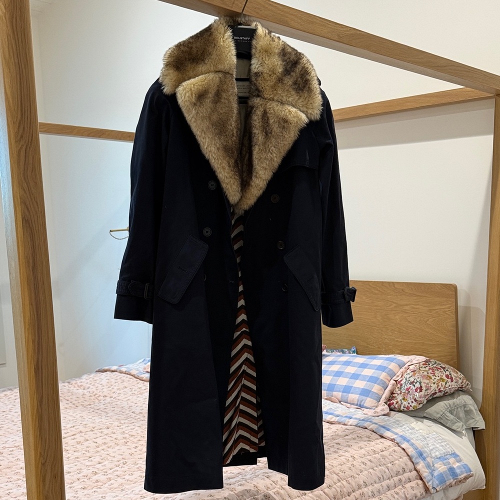 Marc by Marc Jacobs Trench Coat with Faux Fur Collar Size XS